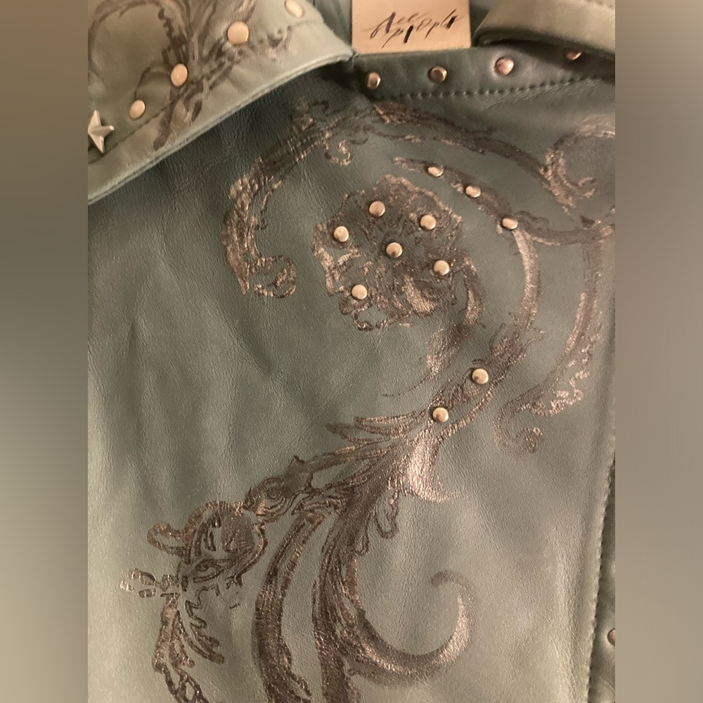 Free People x Branda Knight Chain Embellished Biker Jacket - Picture 16 of 16